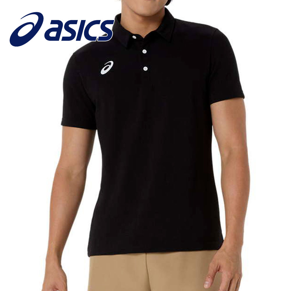 ASICS ブラックポロシャツ JAPAN ASICS（アシックス） ポロシャツ 半袖 メンズ レディース スポーツ