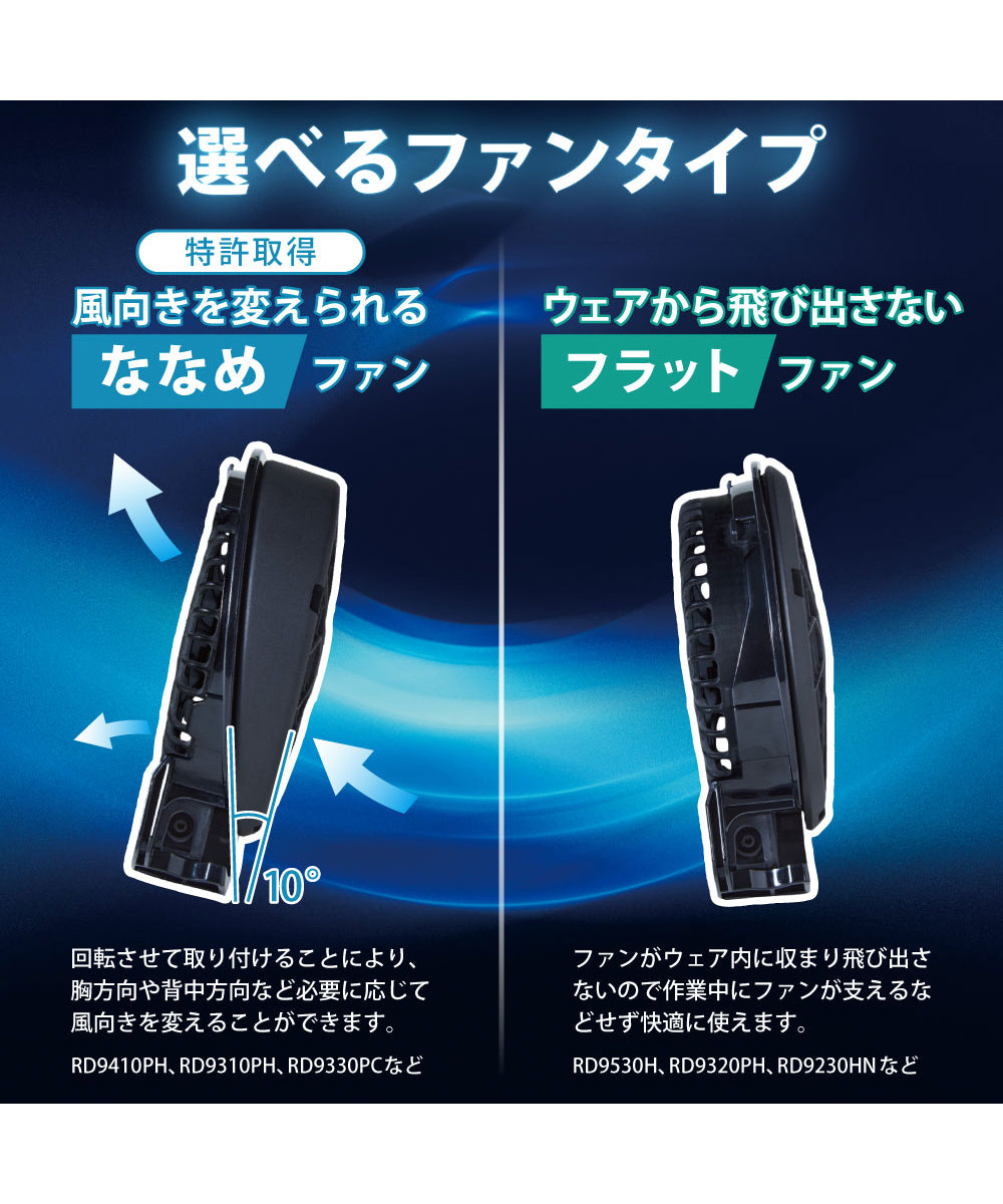 空調風神服 EFウェア 24V仕様 ファンセット(ななめタイプ) 2個 プロペラ清掃可能 サンエス 2025 正規品 アタックベース RD9310PH | アタックベース | 04