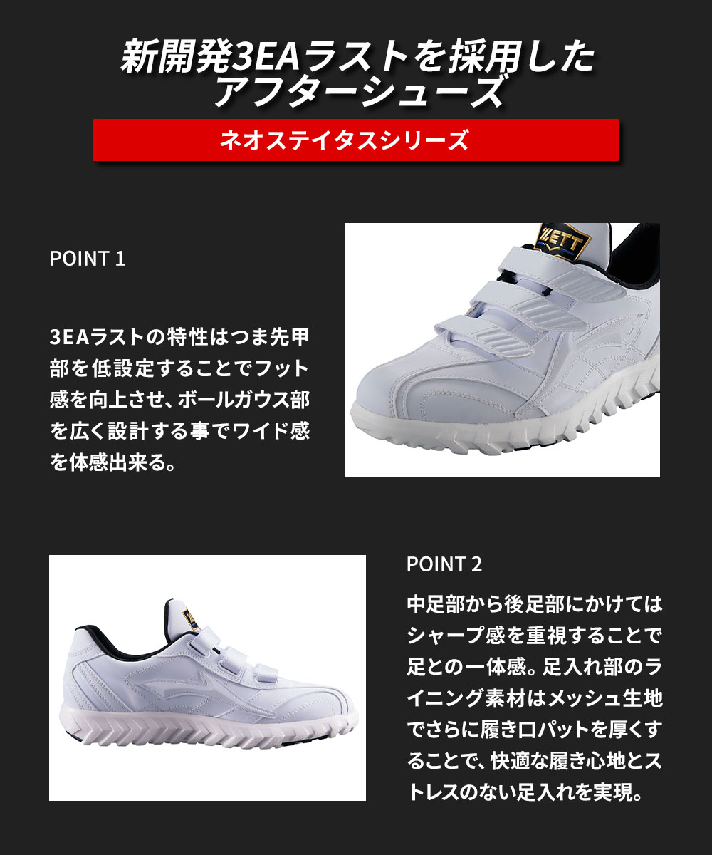 ゼット（ZETT） 野球 トレーニングシューズ 白 マジックテープ 幅広 3e