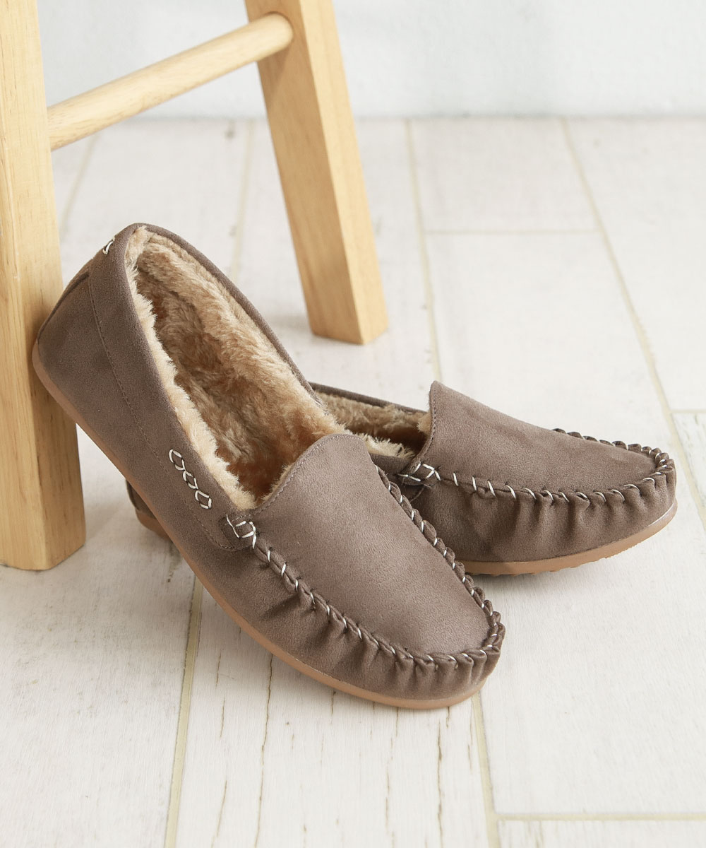 モカシン シンプル レディース カジュアル ファーモカシン ぺたんこ靴