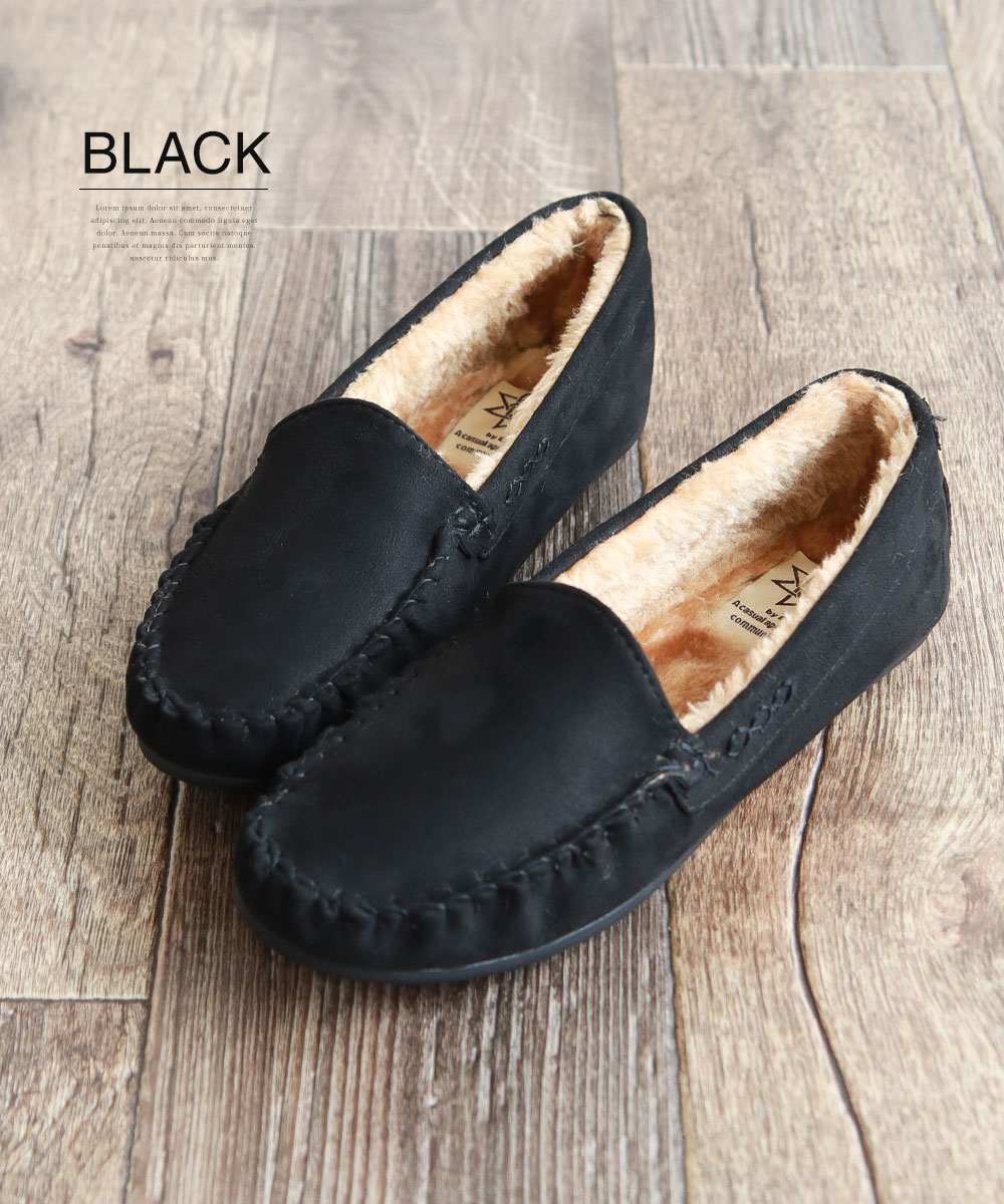 モカシン シンプル レディース カジュアル ファーモカシン ぺたんこ靴