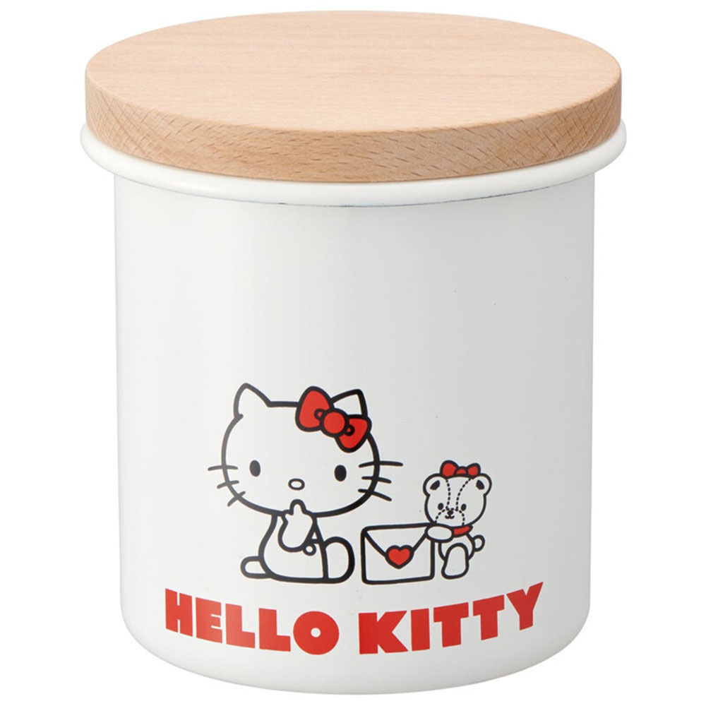 スケーター キャニスター ホーロー 木蓋 750ml 保存容器 パッキン付き