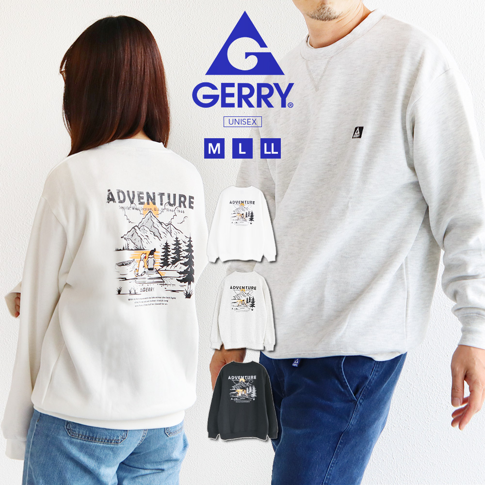 GERRY（ジェリー） トレーナー 長袖 tシャツ ロゴ 裏起毛 刺繍