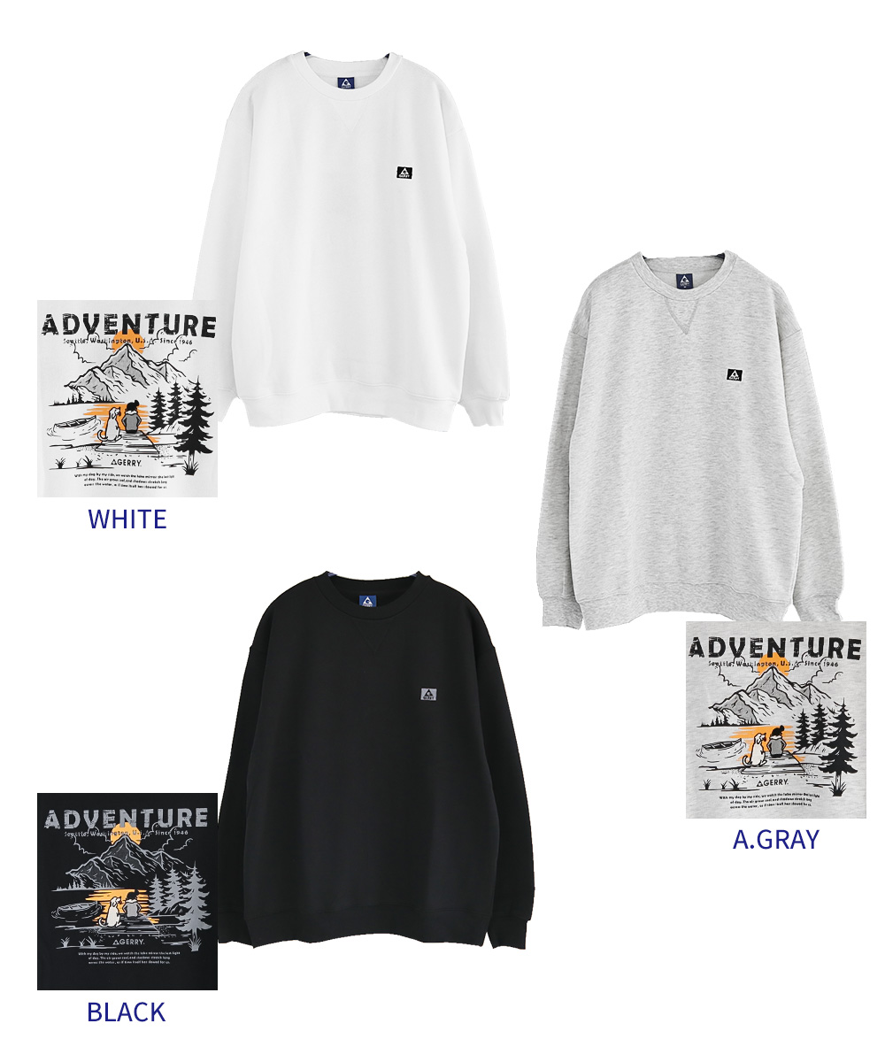 GERRY（ジェリー） トレーナー 長袖 tシャツ ロゴ 裏起毛 刺繍