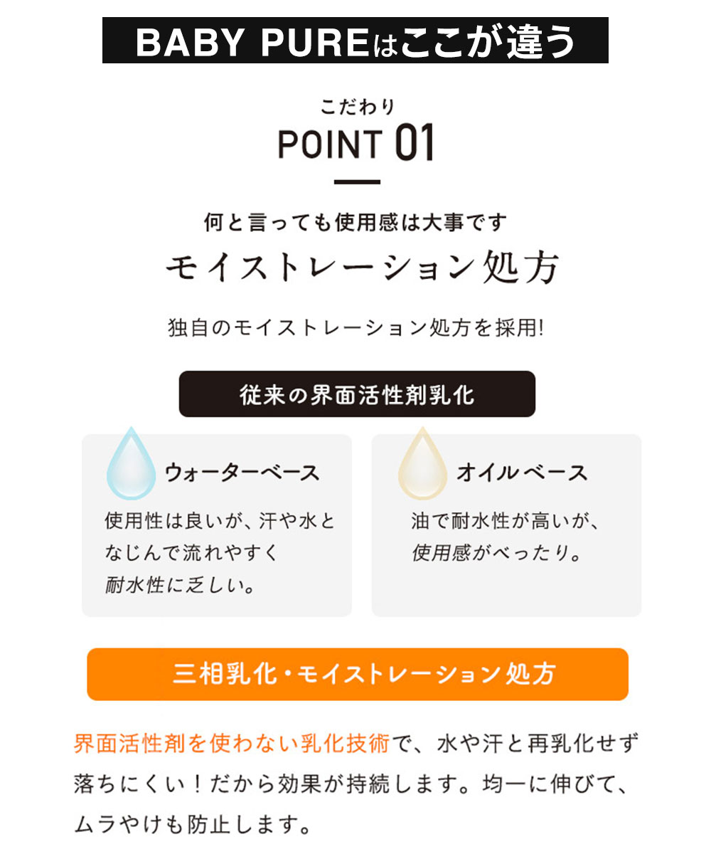 日焼け止め クリーム UVカット石鹸OFF 下地 紫外線対策 無添加 敏感肌 ベイビーピュア 日本製 BABY PURE SPF50+ PA++++ | ブランド登録なし | 07