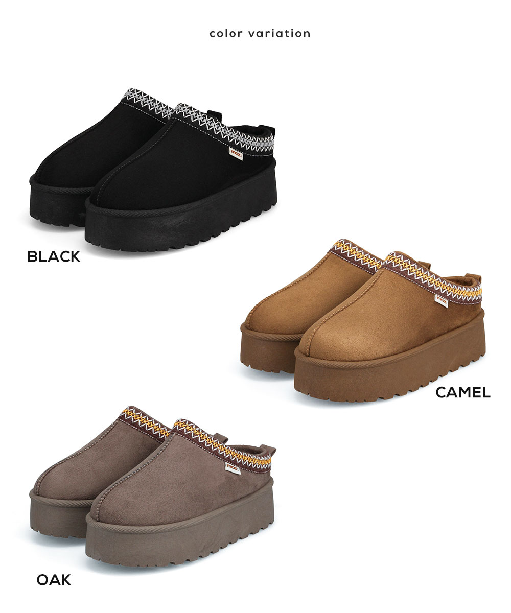 moz（モズ） サボ サンダル レディース 冬 厚底 ムートン おしゃれ 靴