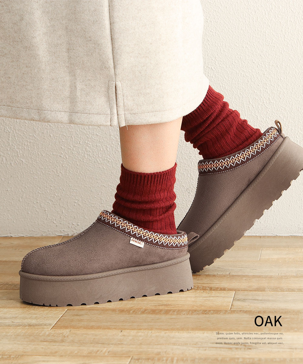 moz（モズ） サボ サンダル レディース 冬 厚底 ムートン おしゃれ 靴