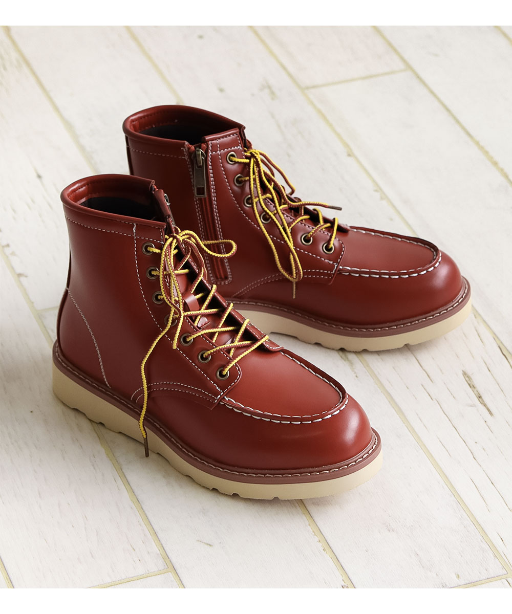 マウンテンブーツ ショートブーツ メンズ レースアップ シークレット