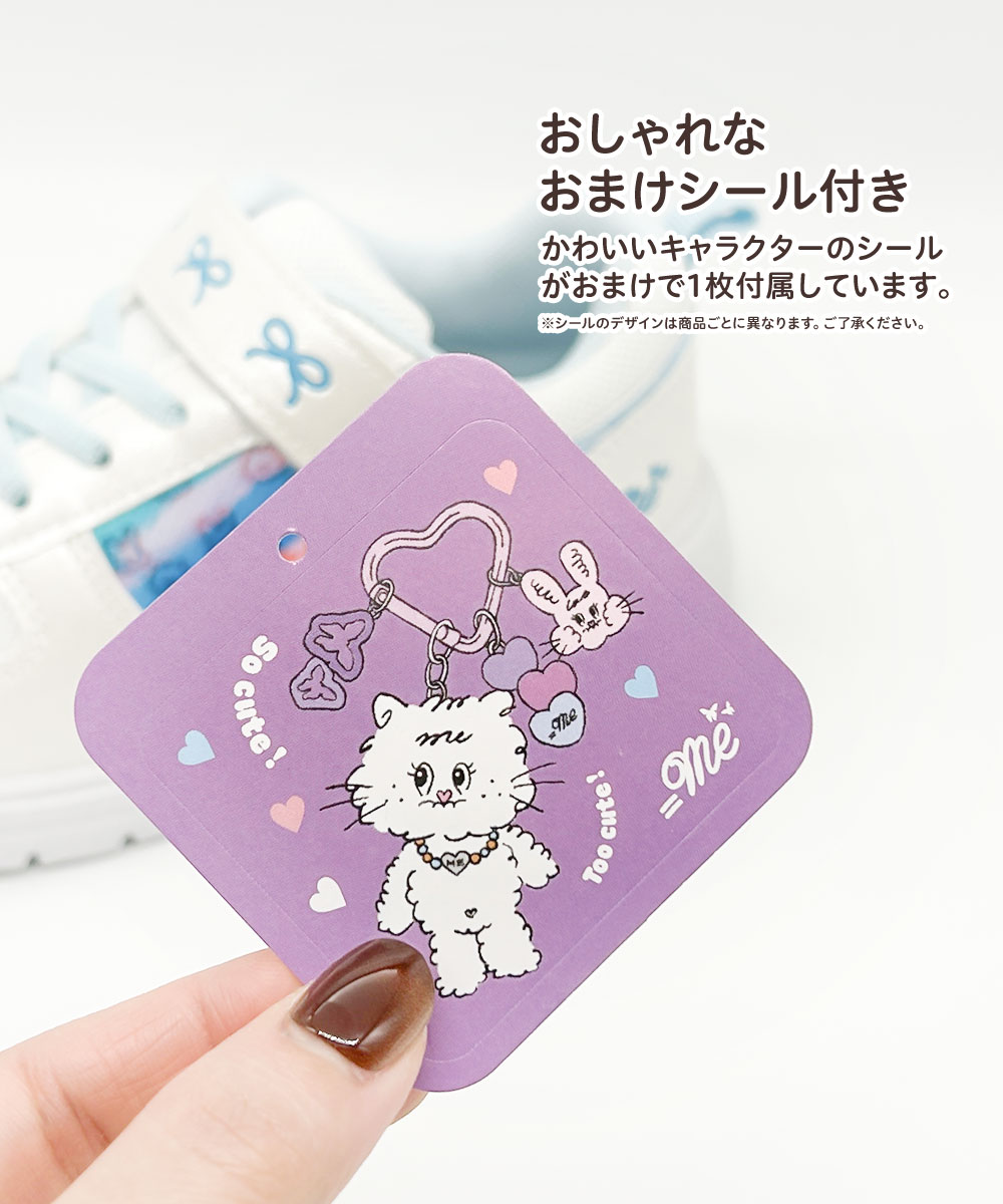 スニーカー キッズ 女の子 かわいい キラキラ 軽量 子供靴 ローカット キッズスニーカー シューズ ジュニア 黒 白 パープル =me イコールミー | ＝ME | 13