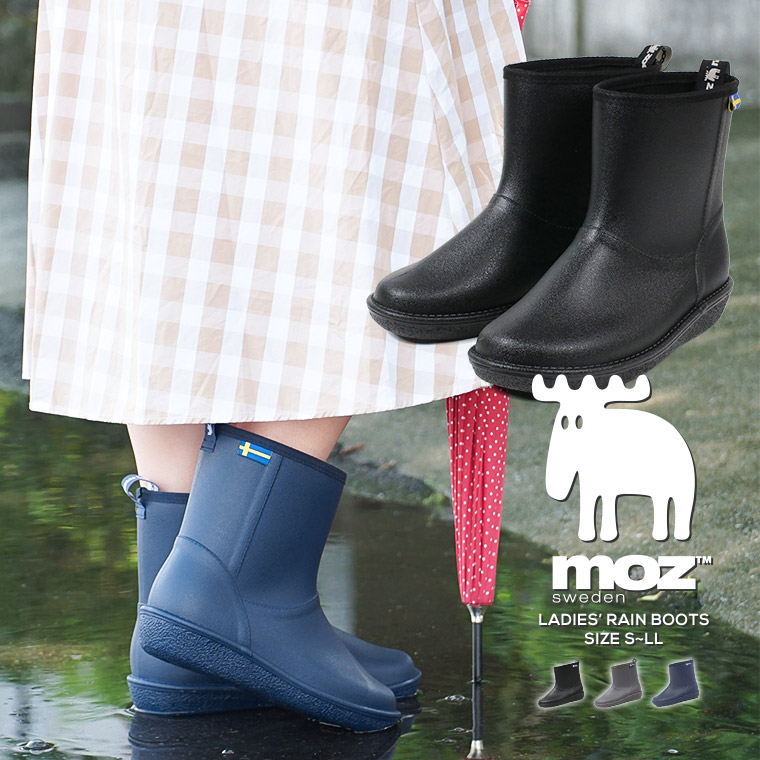moz モズ レインブーツ レディース ショート 長靴 おしゃれ 雨靴