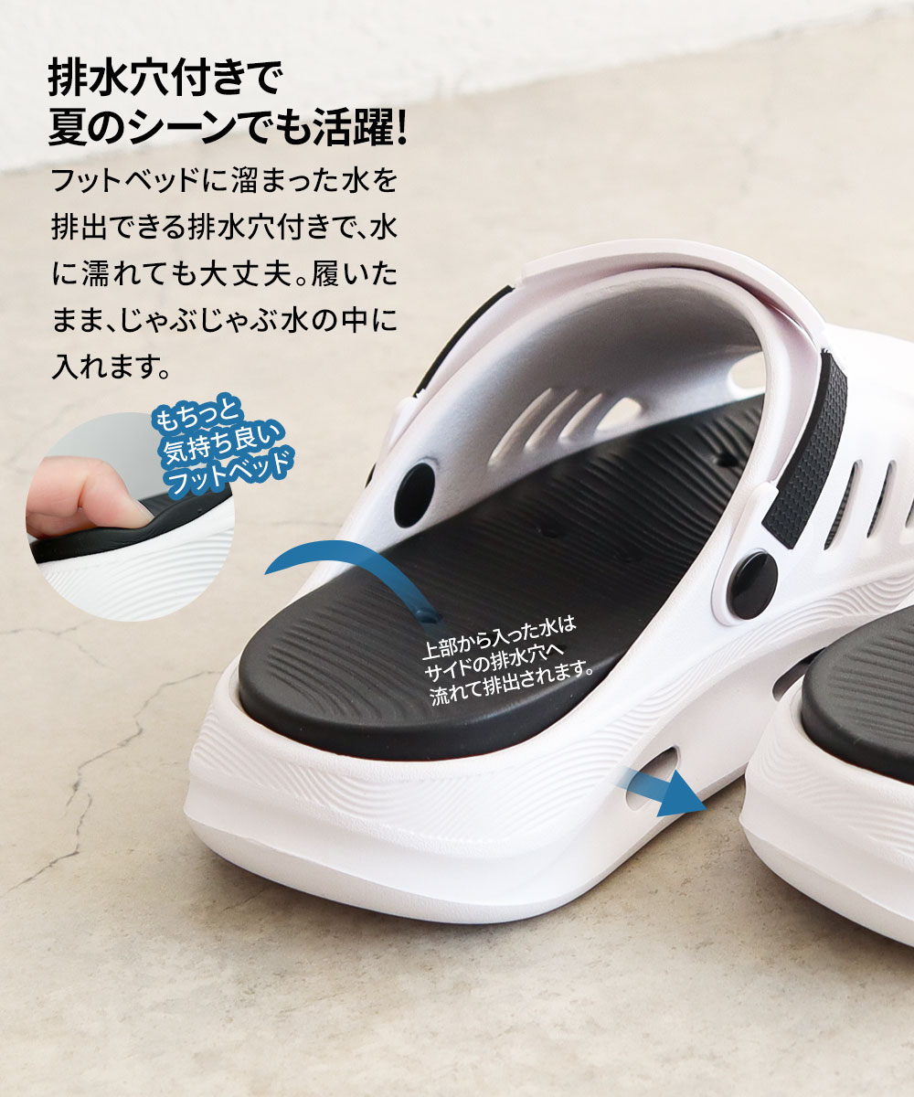 リカバリーサンダル メンズ 水陸両用 厚底 軽...の詳細画像4