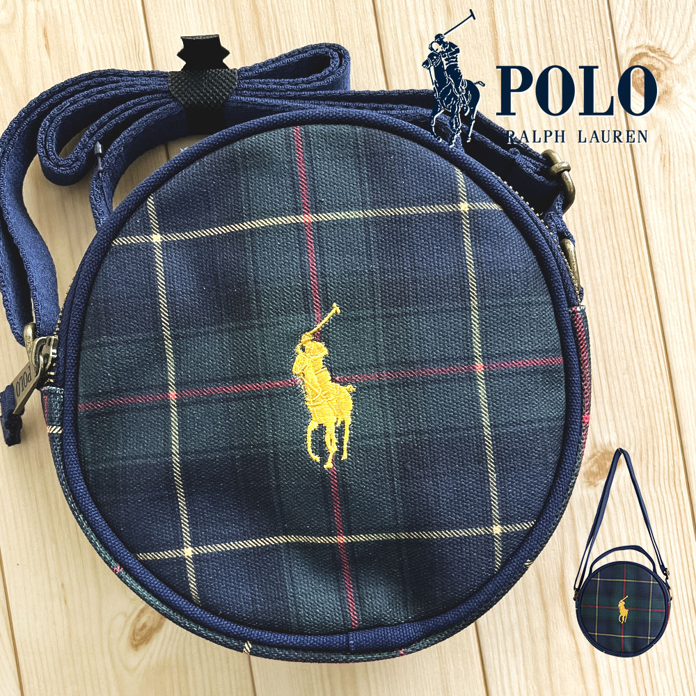 ポロ ラルフローレン ショルダーバッグ レディース 斜めがけ 大人 小さめ 丸型 チェック POLO RALPH LAUREN 4AR106｜celeble