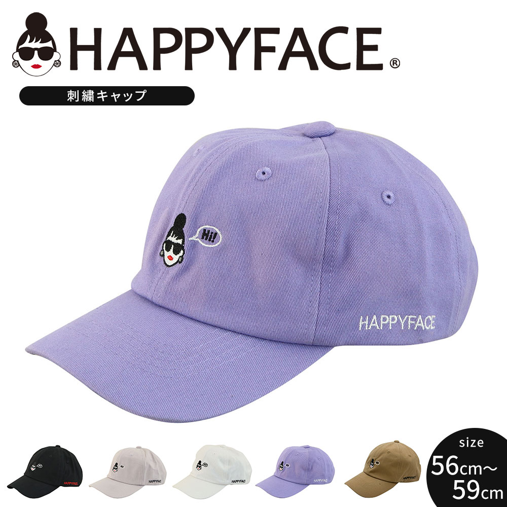 ハッピーフェイス 帽子 キャップ レディース おしゃれ HAPPYFACE 黒