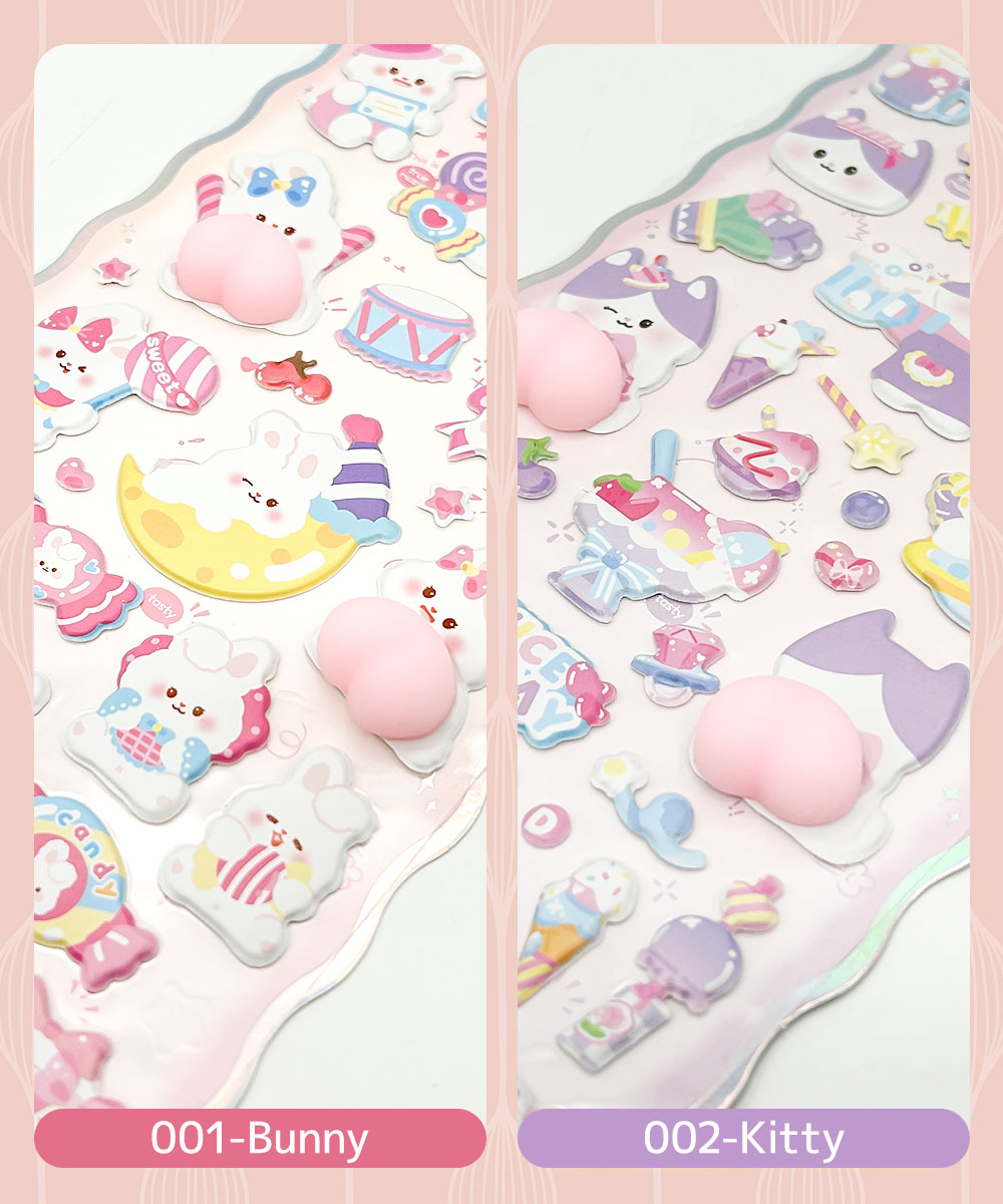 ぷっくり おしり 立体 シール セット もちも...の詳細画像2