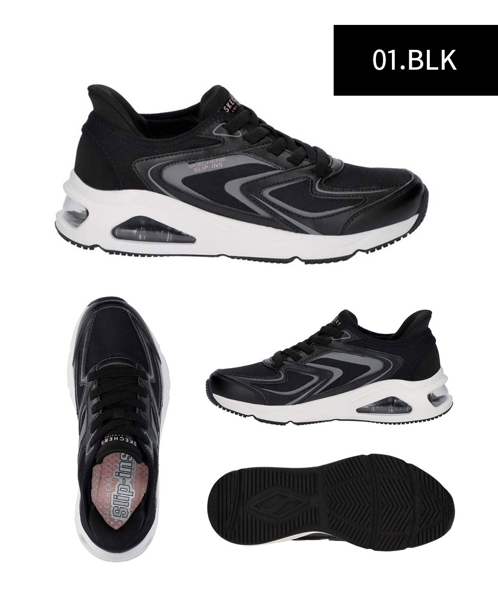 SKECHERS スリップインズ レディース スニーカー ローカット ハンズフリー おしゃれ スリッポン エアークッション 白 黒 ホワイト ...