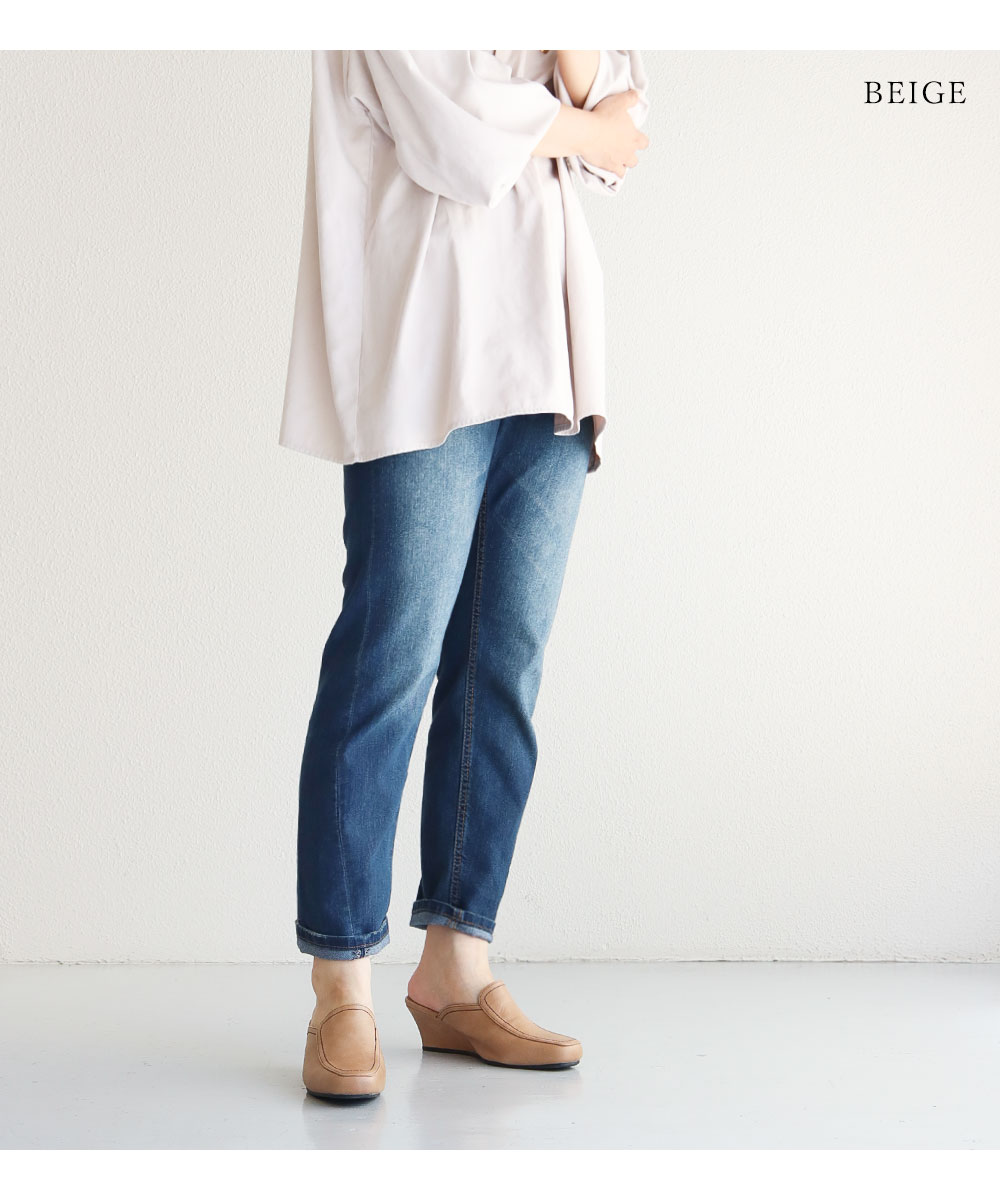 サボサンダル レディース つっかけ 前ふさがり ウェッジヒール