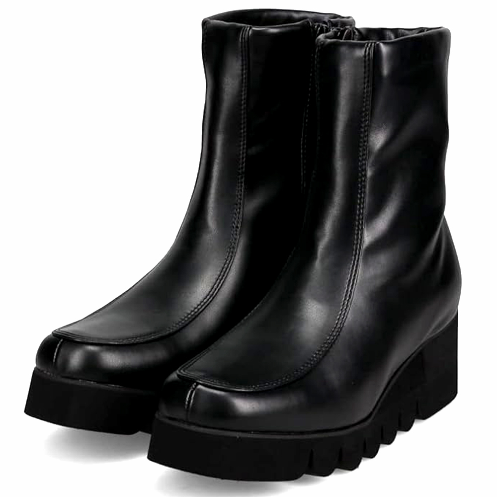 シャークソール レディース ショートブーツ スムース サテン スエード