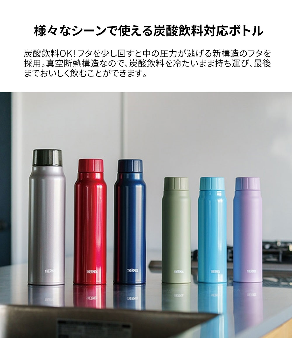THERMOS（サーモス） 水筒 ボトル 炭酸飲料 スクリュー 500ml 保冷