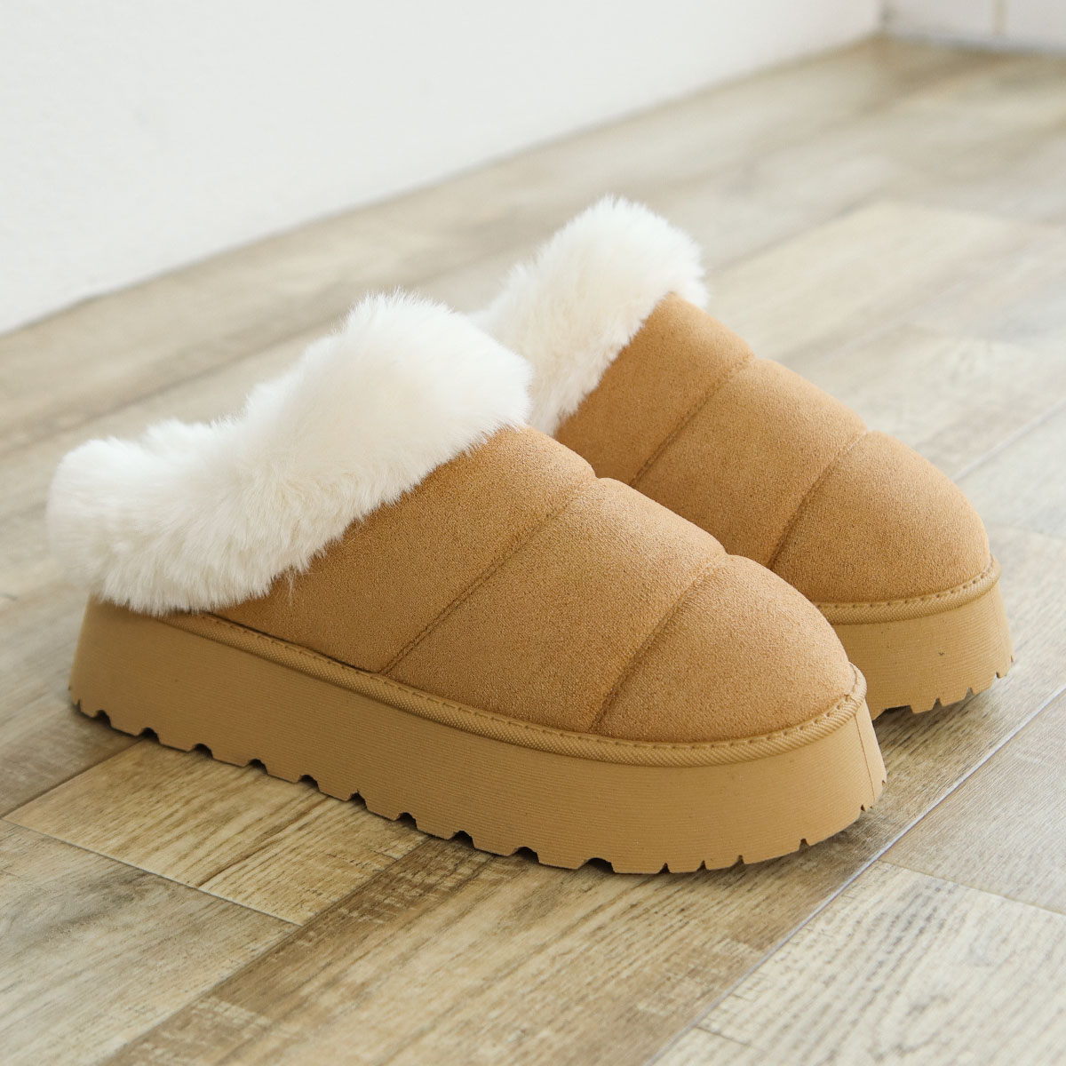 サボサンダル レディース 厚底 ムートン ファー モックシューズ