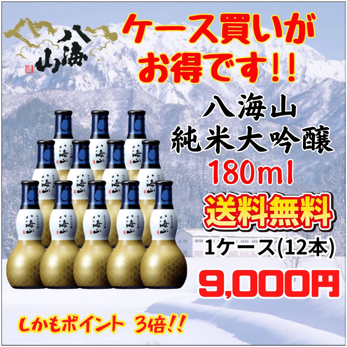八海山 純米大吟醸 180ml 1本 瓢箪瓶 新潟 地酒 : セラー