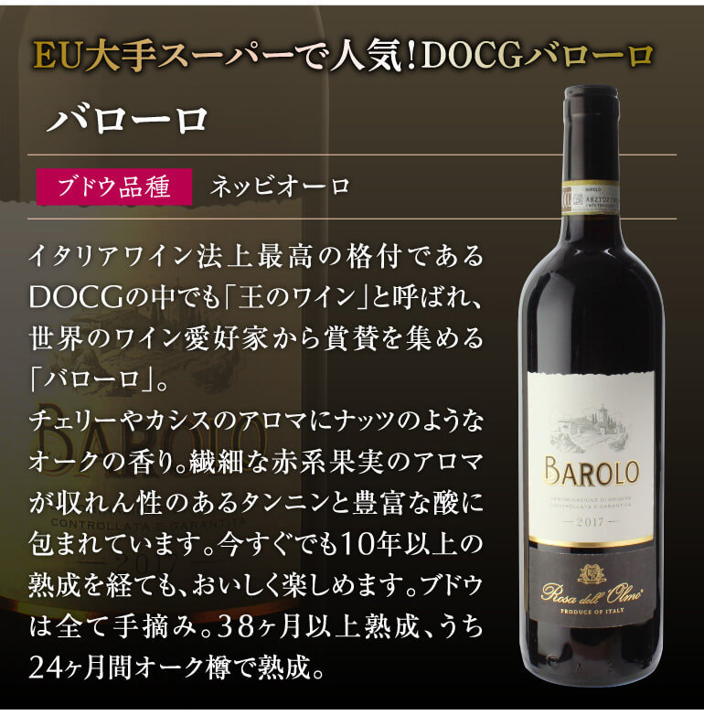 赤ワイン バローロ 2019 ローザ デル オルモ 750ml イタリア