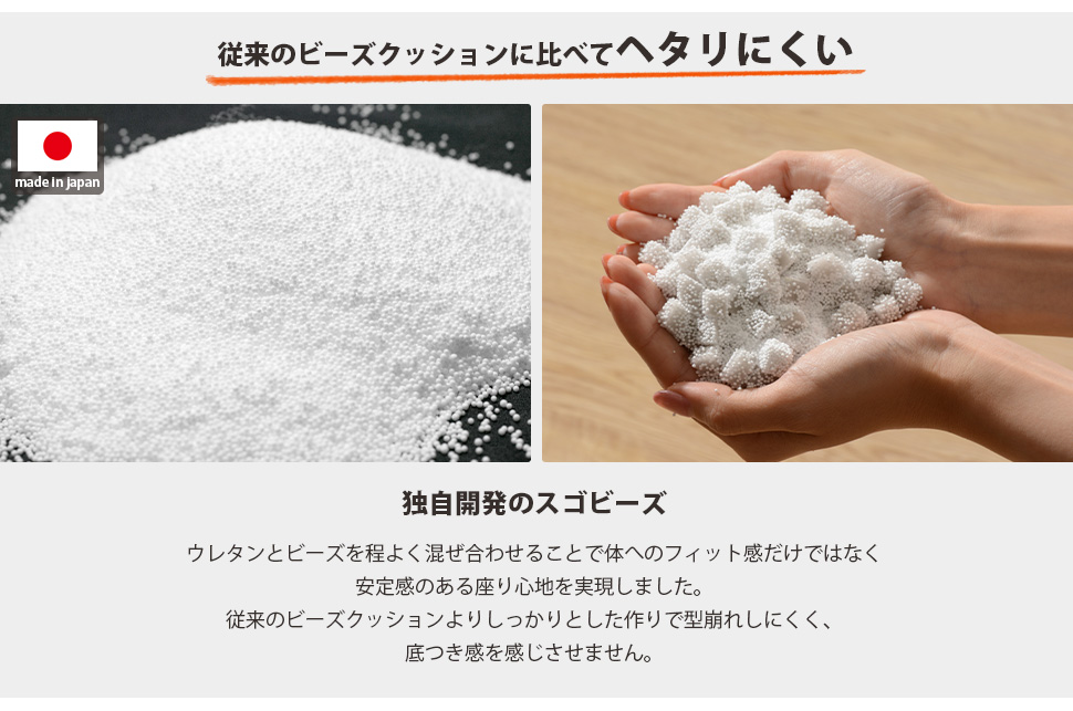 ビーズクッション 背もたれ クッション 日本製 三角 クッションビーズ 補充可能 三角ビーズクッション おしゃれ 一人用クッション 関連画像4