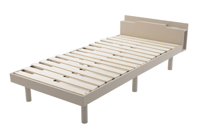 ベッド シングル すのこベッド 高さ調整 コンセント 収納 パイン材 ベッドボード フレーム 新生活 家具 B104-s｜cellutane-tt｜04