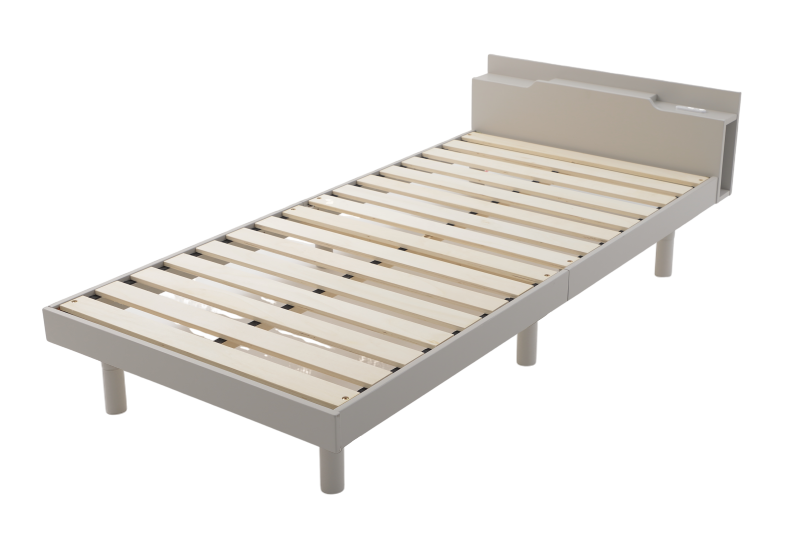 ベッド シングル すのこベッド 高さ調整 コンセント 収納 パイン材 ベッドボード フレーム 新生活 家具 B104-s｜cellutane-tt｜03