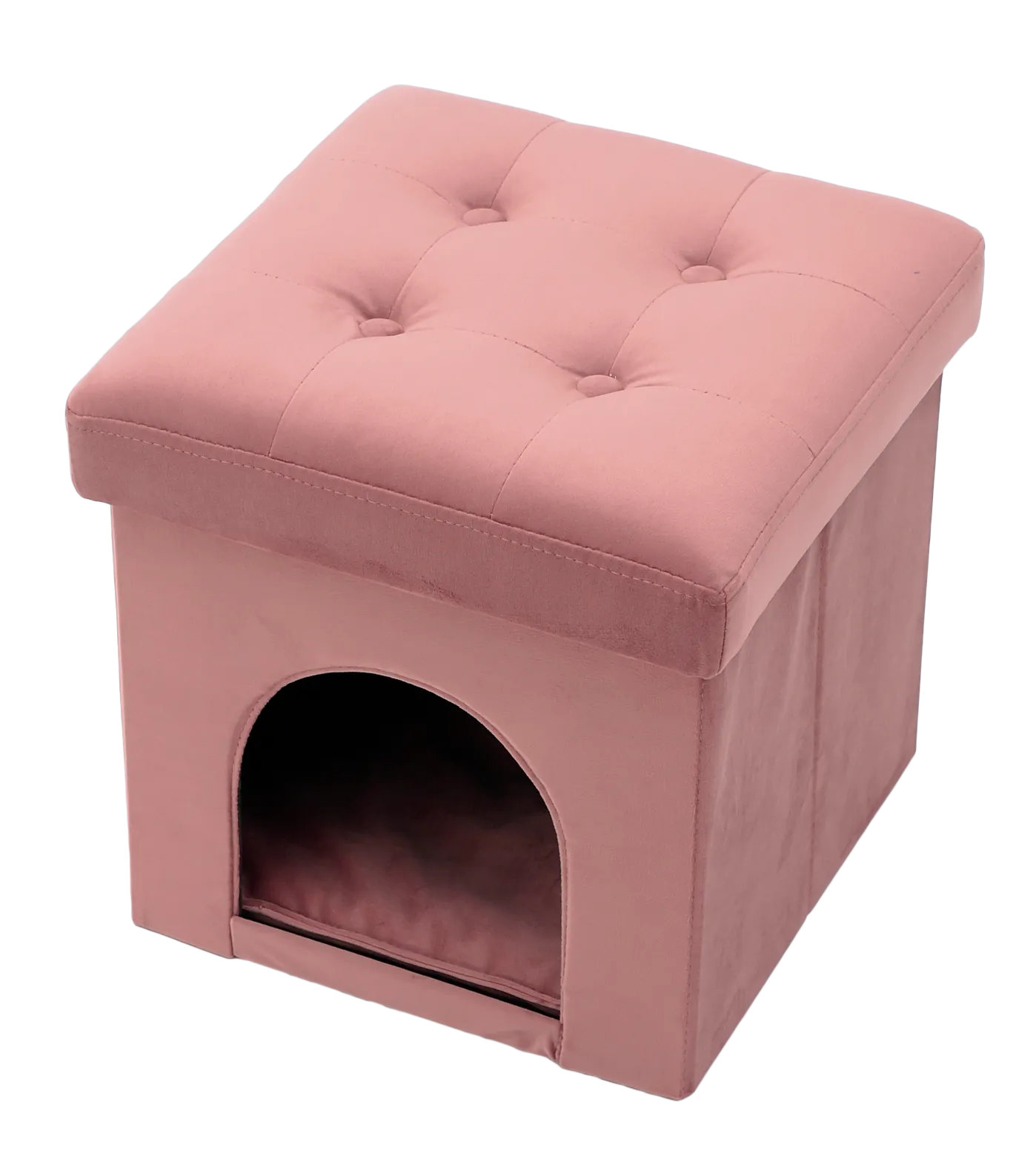 ペットハウス スツール 猫家具 猫ハウス 猫用品 ベロア クッション付き コンパクト 折りたたみ 椅子 おしゃれ かわいい NP-FC-8098-1P | セルタン | 03