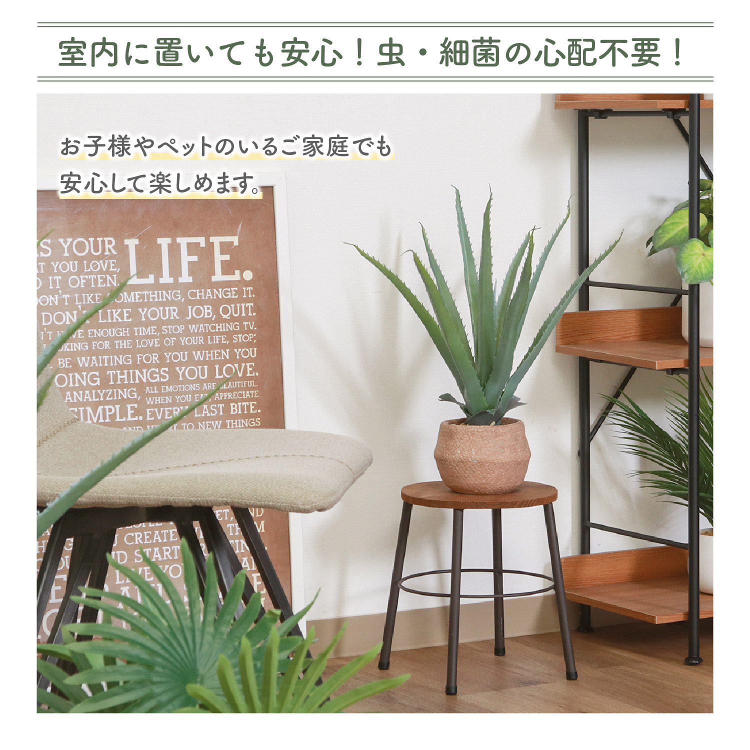 送料込○グラ&ツィエ2脚兄弟チェア　観葉植物置き等に DORIS（ドリス） 人工植物 観葉植物 光触媒 造花 植物 フェイク