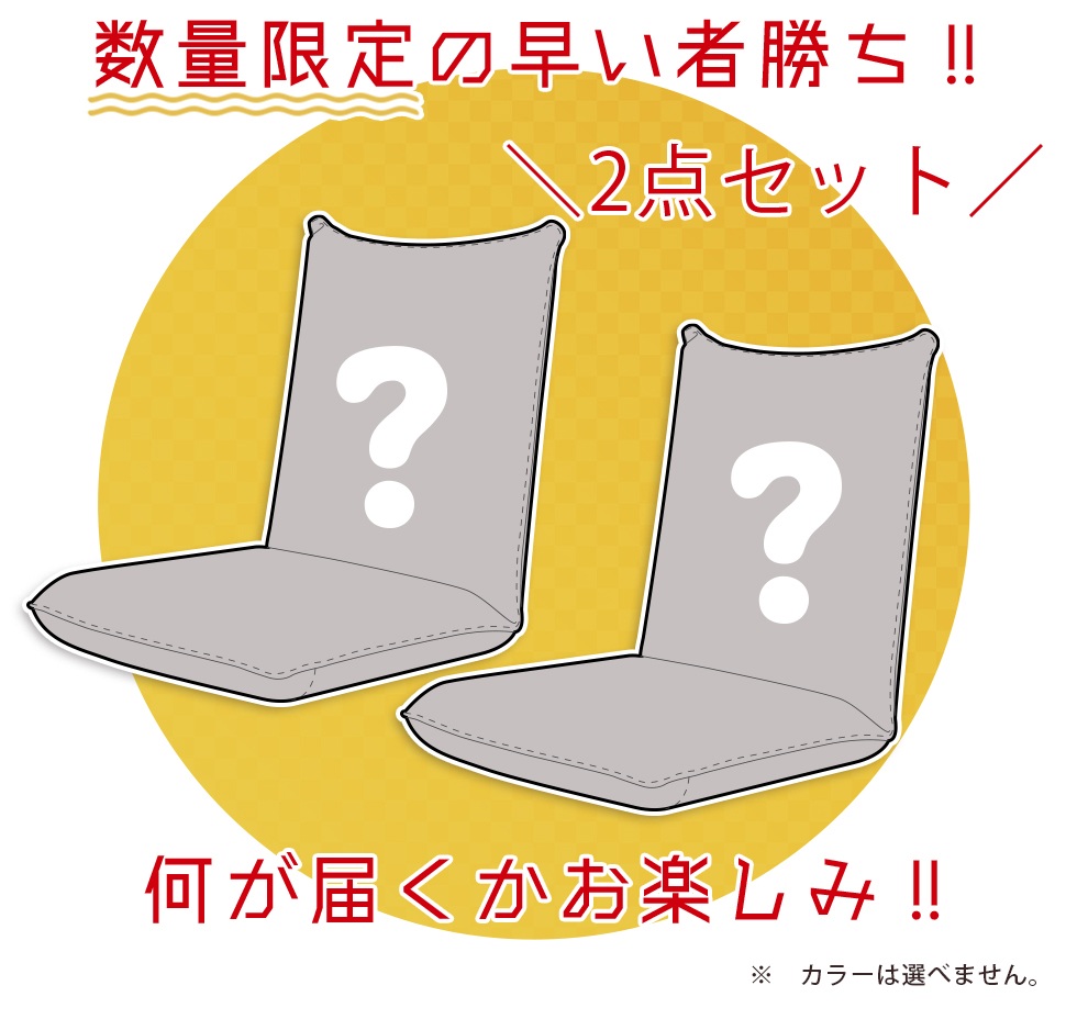 福袋 セール お買い得 座椅子 2個 セット 日本製 おしゃれ シンプル 無地 