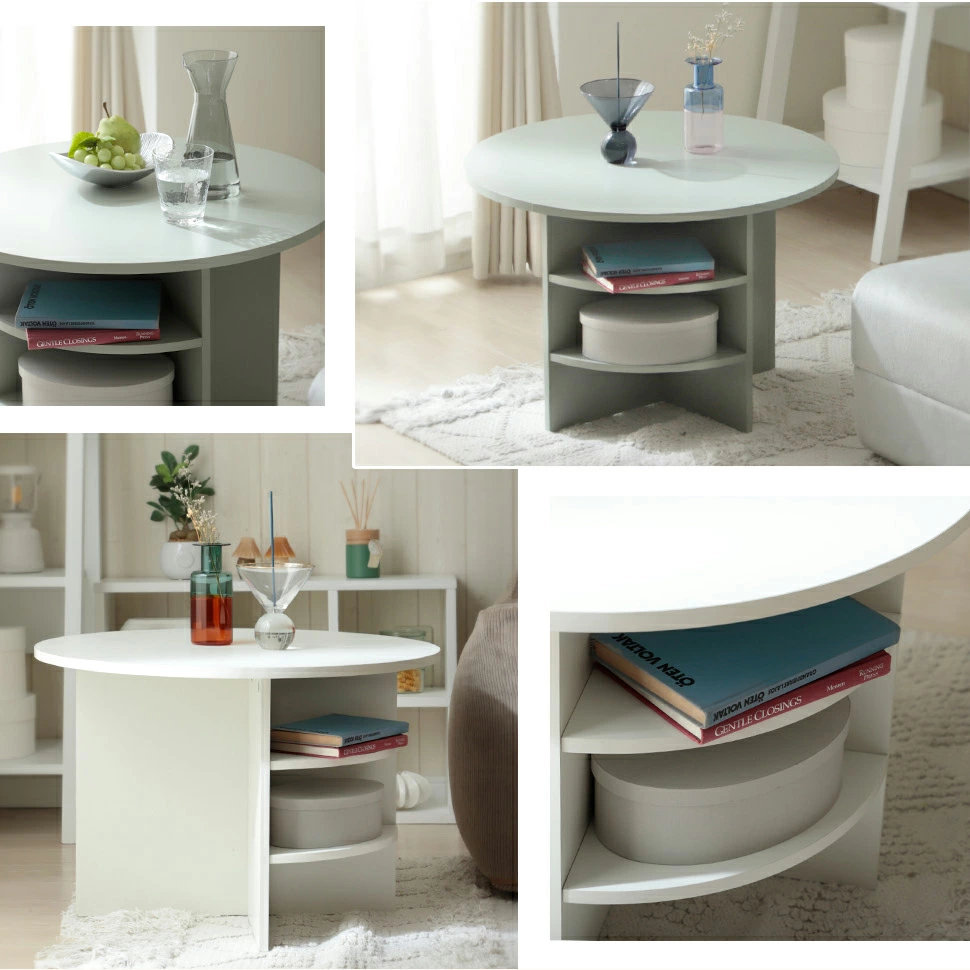 ローテーブル サイドテーブル 木製 円形