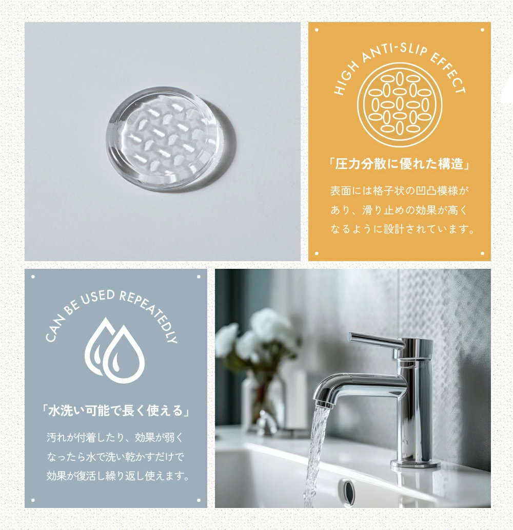  滑り止めシート 家具 丸型 クリア 3cm すべりどめ キズ ソファー