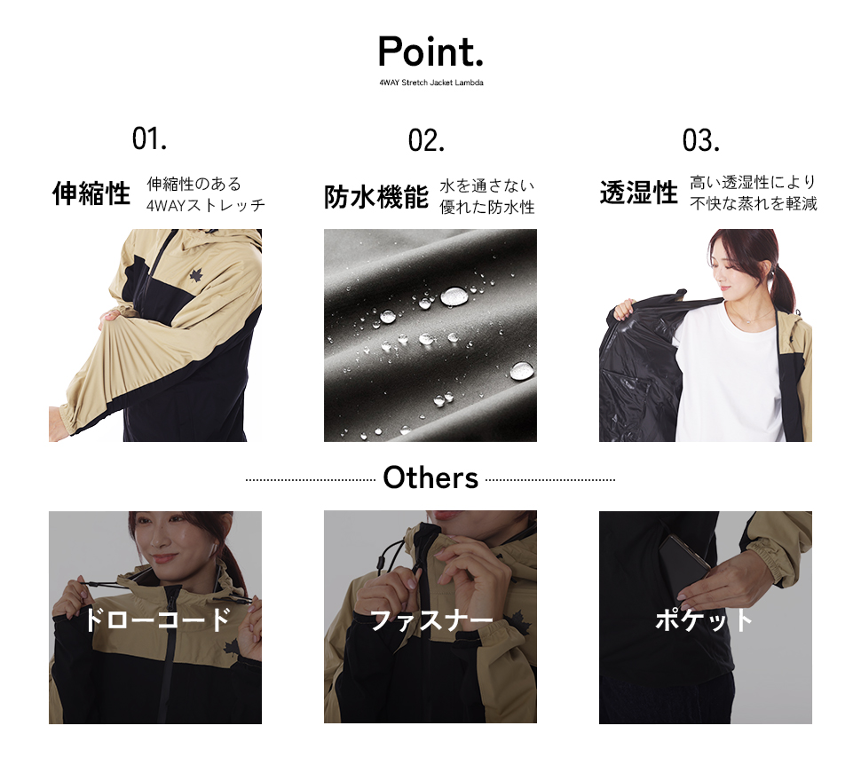 LOGOS ロゴス 4WAYストレッチ ジャケット ラムダ 防水ジャケット
