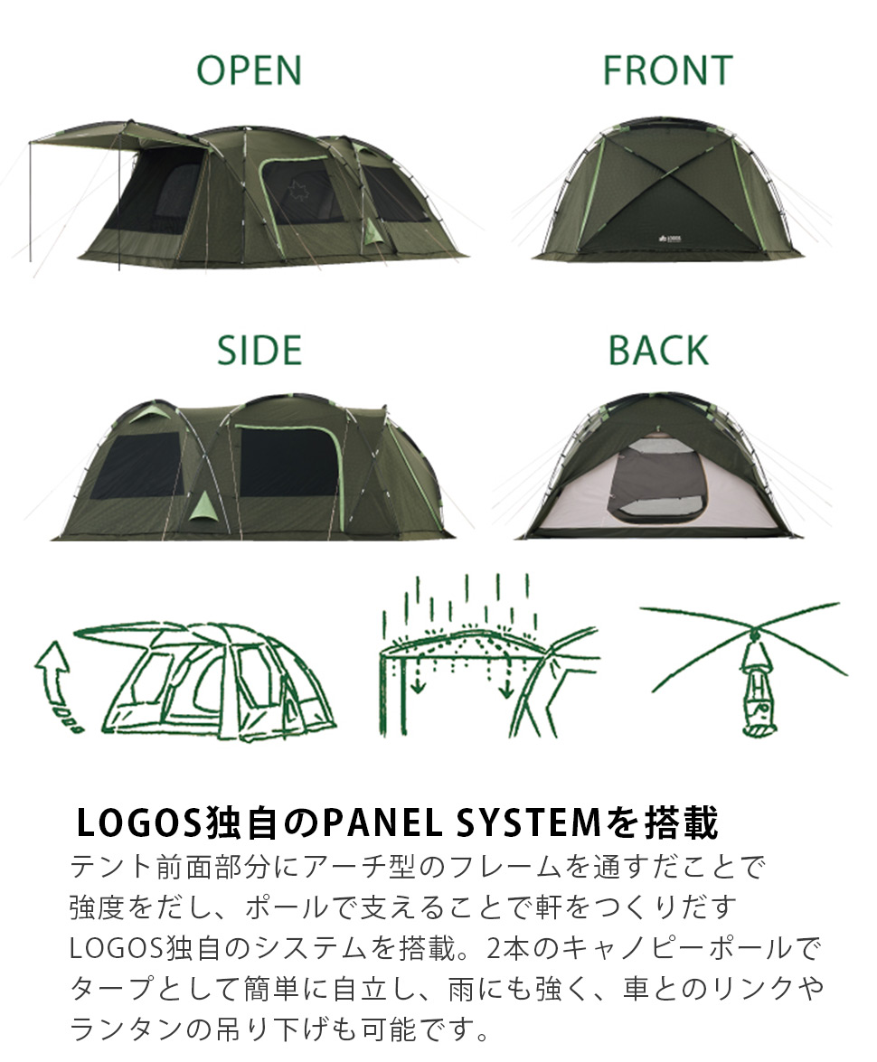 ロゴス LOGOS テント ドーム型 2ルームテント neos PANEL スクリーン