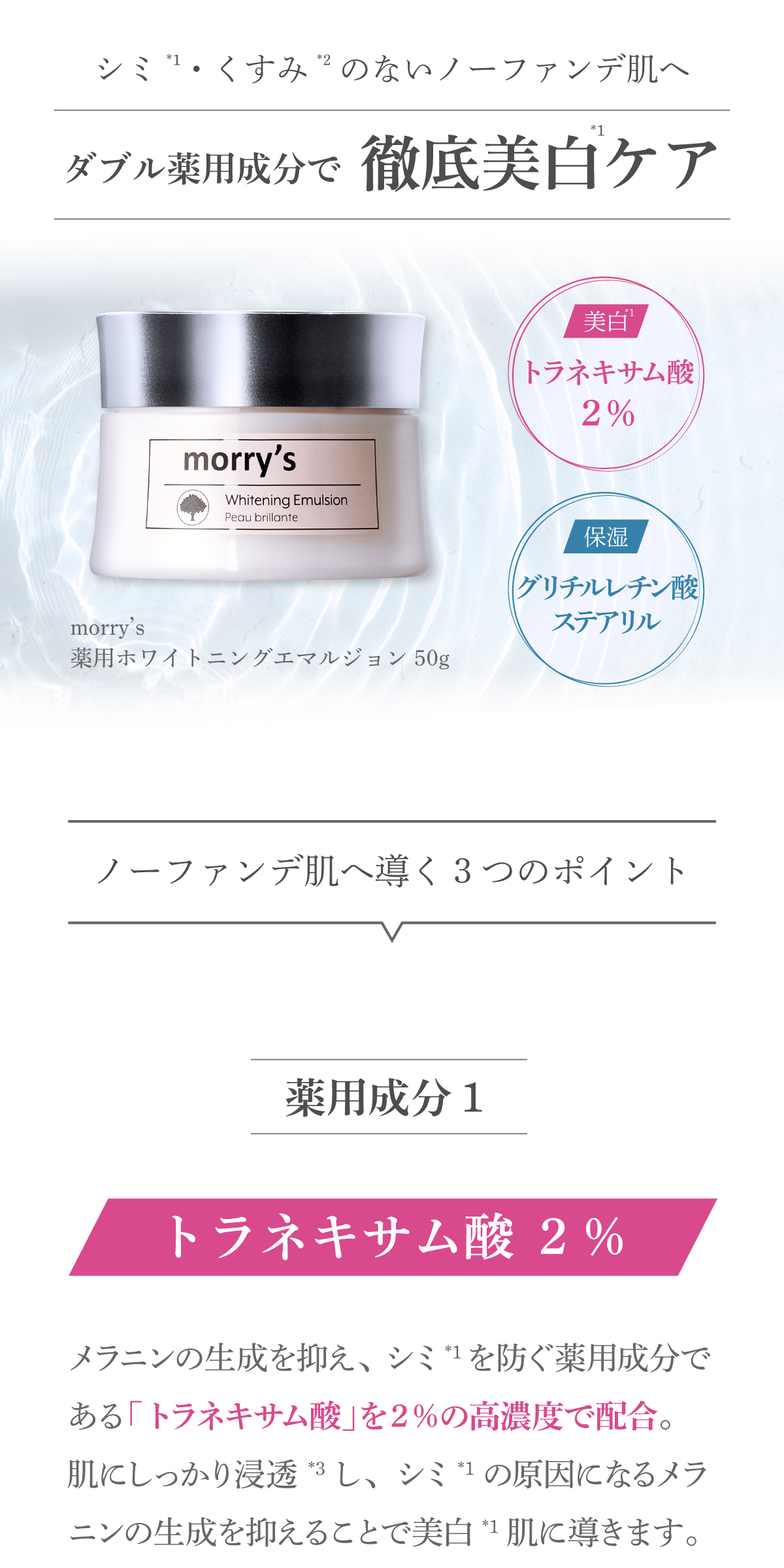 morry's モリーズ 薬用ホワイトニングエマルジョン 50g 【アウトレット