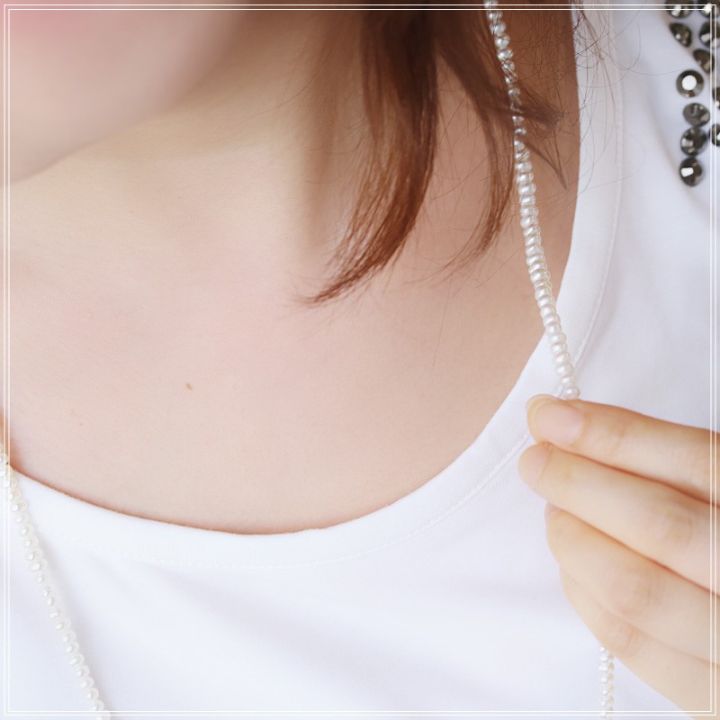 【TR】淡水パールネックレス　留め具K18 約40㎝　レディースアクセサリー 楽天市場】真珠 ネックレス 18k 18金 パールネックレス