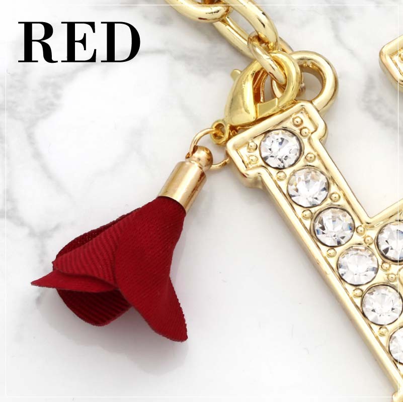 Gisel フラワー型チャーム レッド チャーム アクセサリー フラワー タッセル charm レディース