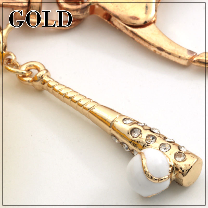 アクセサリー チャーム 野球 ベースボール 野球部 バット 18K