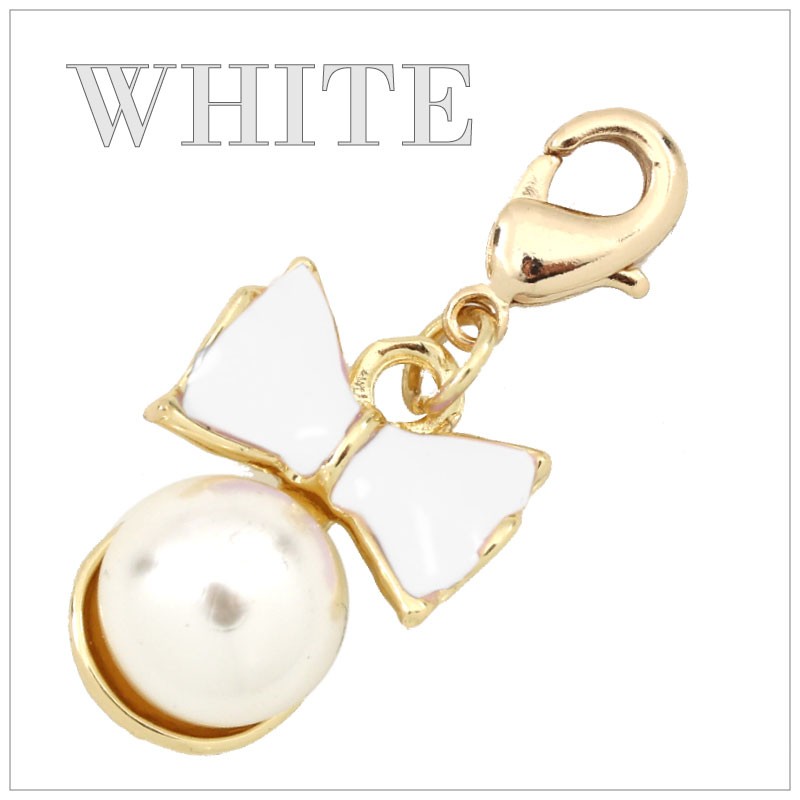 チャーム アクセサリー リボン パール charm レディース ストラップ