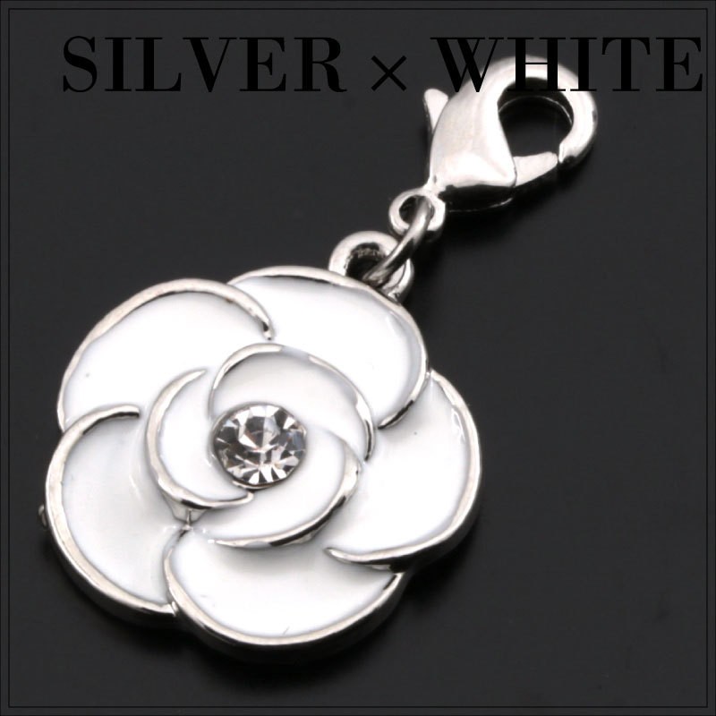 チャーム カメリア バックチャーム チェーン ピンク バッグチャーム