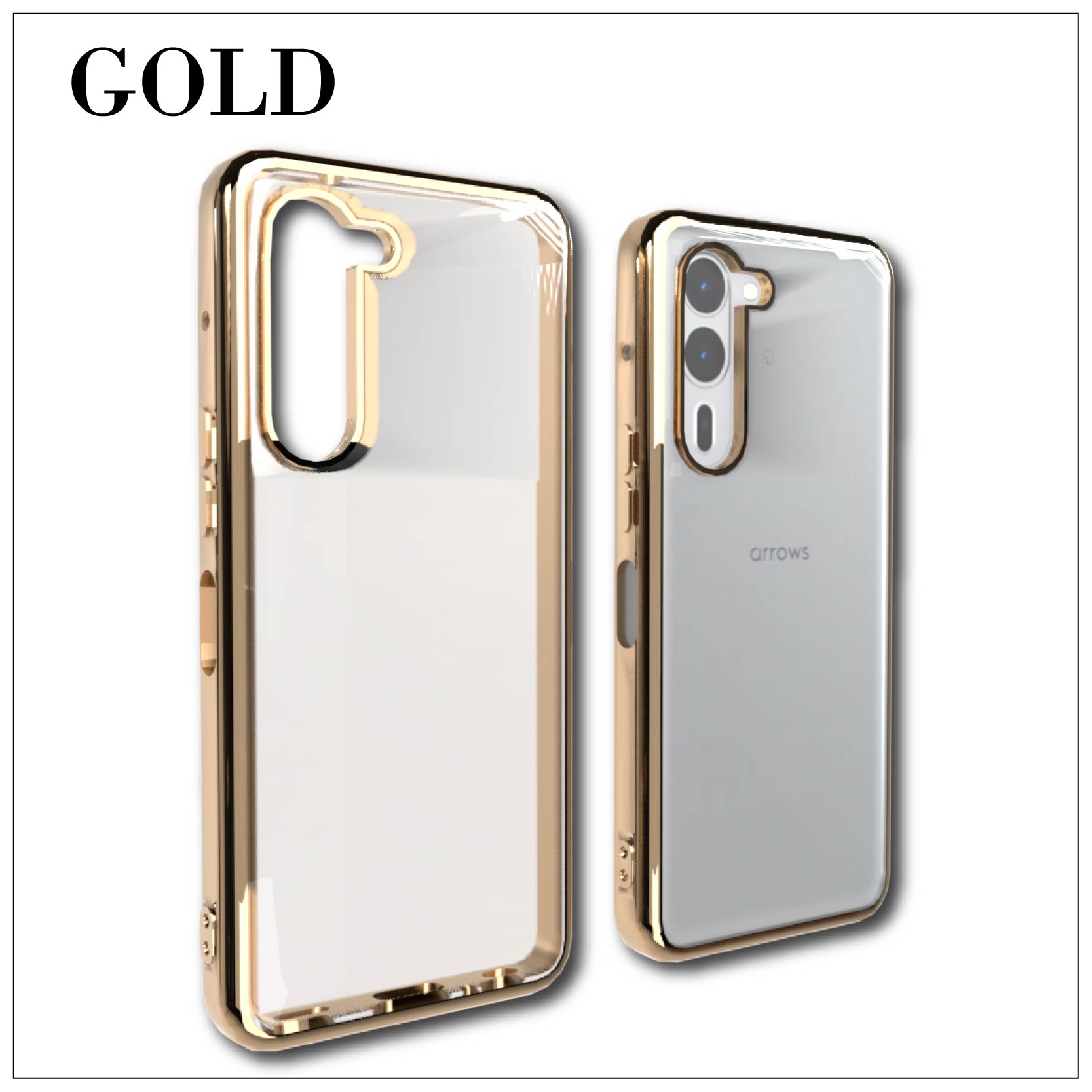 Arrows We2 Plus F-51E (docomo) サイドメッキ加工 TPU クリア 耐衝撃