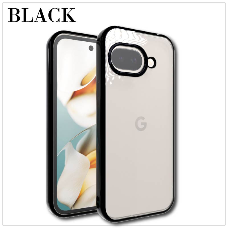 Google Pixel 9A サイドメッキ加工 TPU クリア 耐衝撃 衝撃吸収 ケース