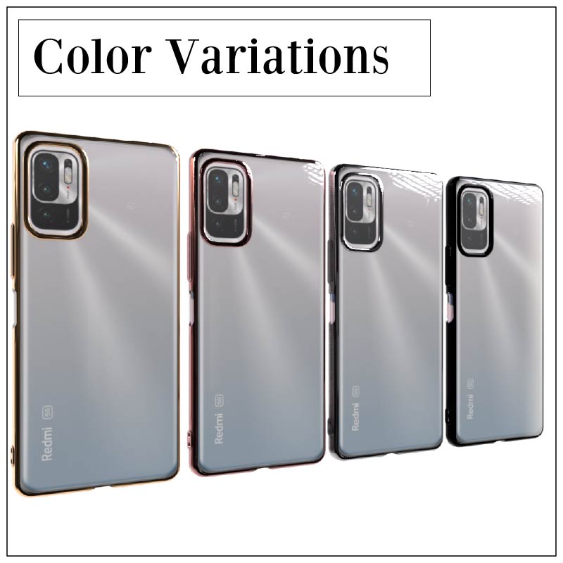 Redmi Note 10 JE XI G02 (au) サイドメッキ加工 TPU クリア 耐衝撃