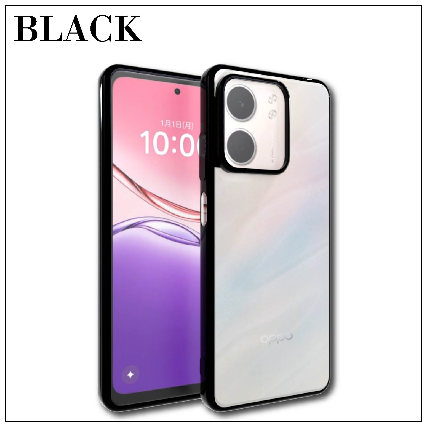 OPPO A5x シンプル サイドメッキ加工 TPU クリア 耐衝撃 衝撃吸収