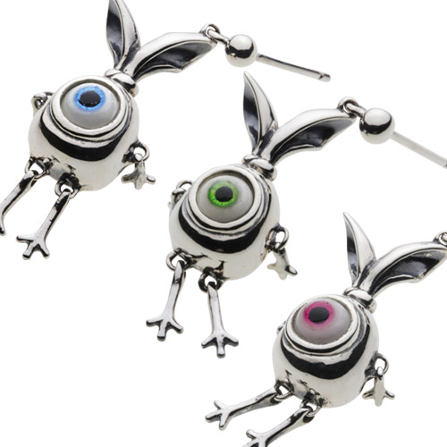 cenote シルバーピアス メンズ モンスター ラビット ウサギ 兎 義眼