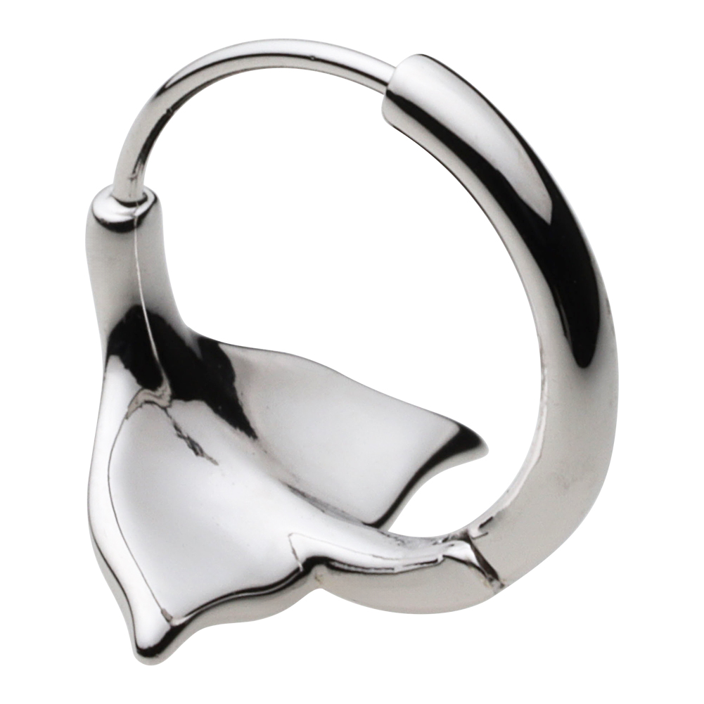 cenote シルバーピアス メンズ テールフィン フープ 尾びれ イルカ