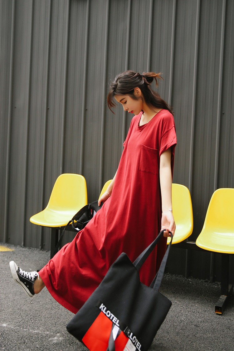 ワンピース マキシワンピース レディース 40代 きれいめワンピース 夏 赤ワンピース オシャレ ｔシャツ 半袖 大きいサイズ カジュアル 部屋着 A1010 ワンエメリー 通販 Yahoo ショッピング