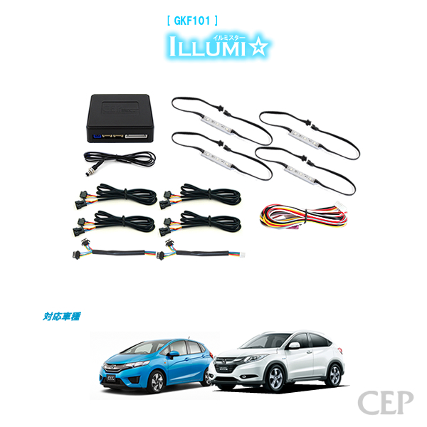 フィット3・RU系ヴェゼル専用 フルカラーLEDフットランプキット