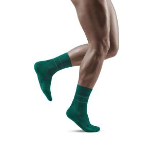 着圧 ミッドカット ソックス 夜間 ナイトランニング ジョギング 靴下 メンズ 男性用 REFLEC...